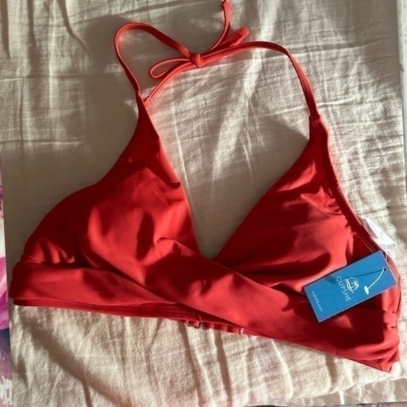 CUPSHE NWT EMERGE WRAP HIGH WAIST BOTTOMS HALTER TOP RETRO BIKINI SET Medium - Picture 5 of 13
